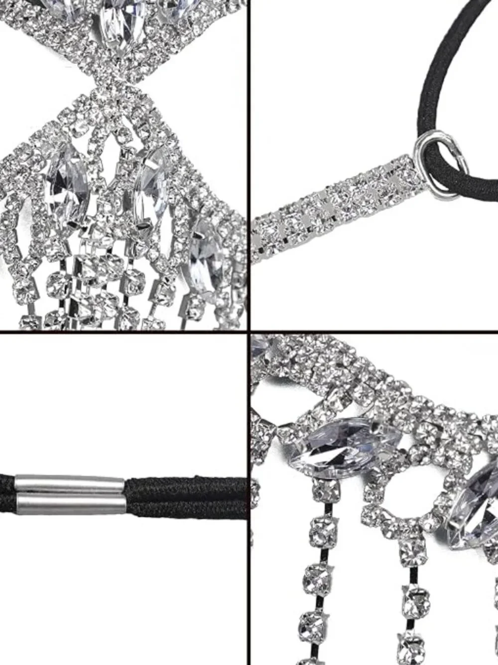 Women's Rhinestone Tassel Veil Face Mask